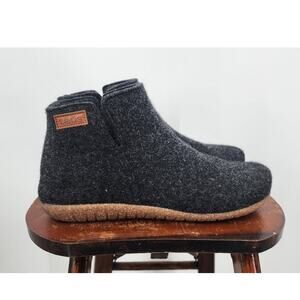Taos Good Wool Rubber Bottom Slippers Size 43‎ M 9-9.5 W 12-12.5 Charcoal Black